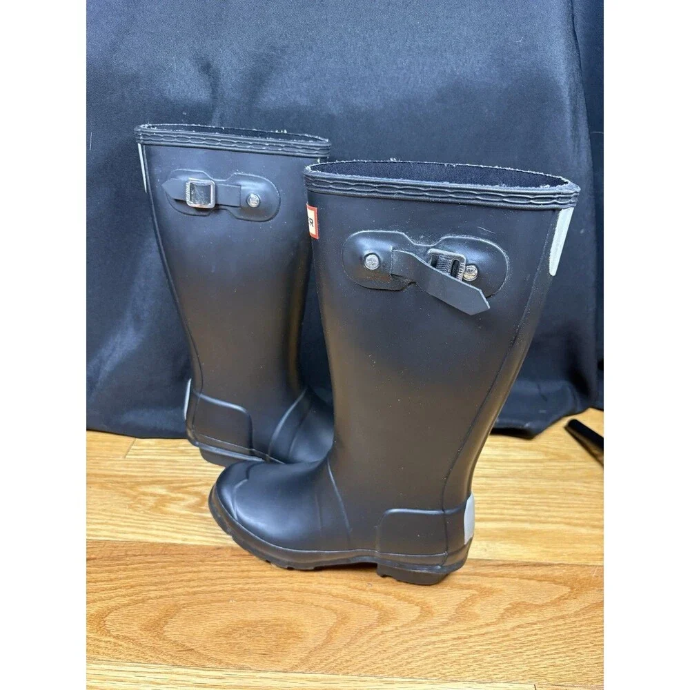 Hunter Kids 3G 2B Original Tall Matte Balck Waterproof Rain Boots